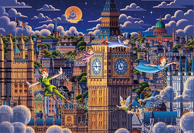Ceaco - Disney - Dowdle - Peter Pan Learning to Fly - 1500 Piece Puzzle for Adults - Challenging and Perfect for Game Nights - Finished Puzzle Size 38.5 x 26.5