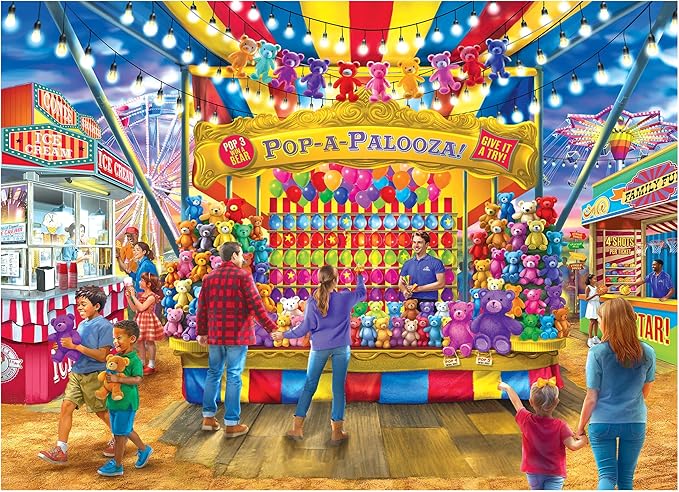 RoseArt - Bigelow Country - Fair Games 1000 Piece Jigsaw Puzzle, Vibrant Carnival Puzzle for Adults