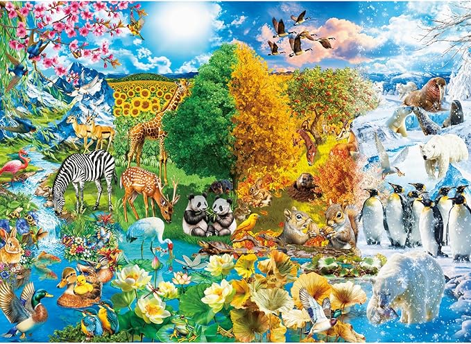 HUADADA Puzzles for Adults 1000 Pieces,Seasonal Changes Puzzles 1000 Pieces