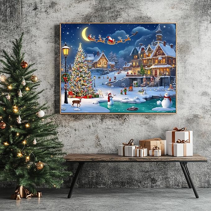 Snow Scene - 1000 Piece Jigsaw Puzzle for Adults - Challenging Puzzle Perfect for Game Nights - Finished Size is 20.5 x 15 -Gift for Christmas, Anniversary, Birthday,Family