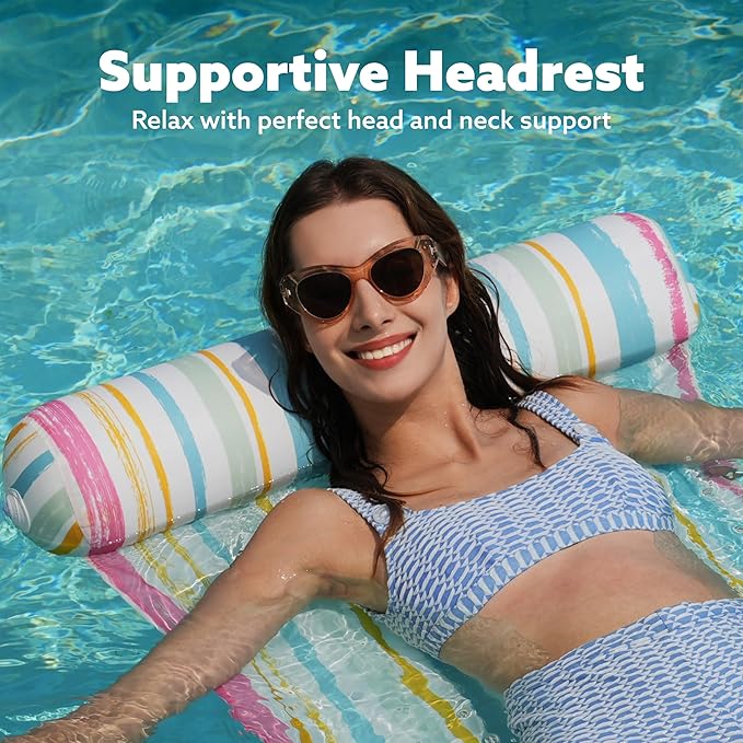 Sloosh 3 Pack 4-in-1 Inflatable Pool Floats - Water Hammock Lounges, Multi-Purpose Swimming Pool Accessories (Saddle, Lounge Chair, Drifter) for Pool, Lake, Outdoor, Beach
