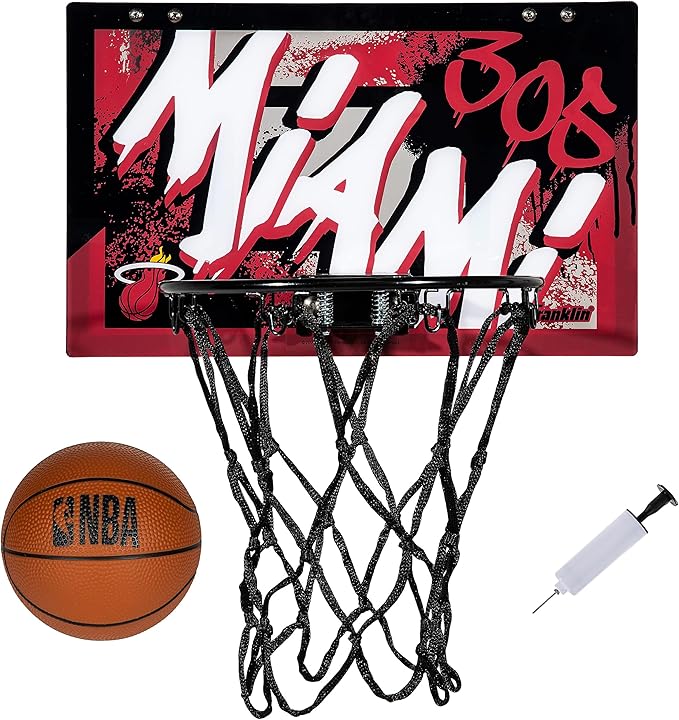 Franklin Sports NBA Team Over the Door Basketball Hoops - Kids Indoor Mini Basketball Hoop + Ball Set - NBA Fan Mini Hoops