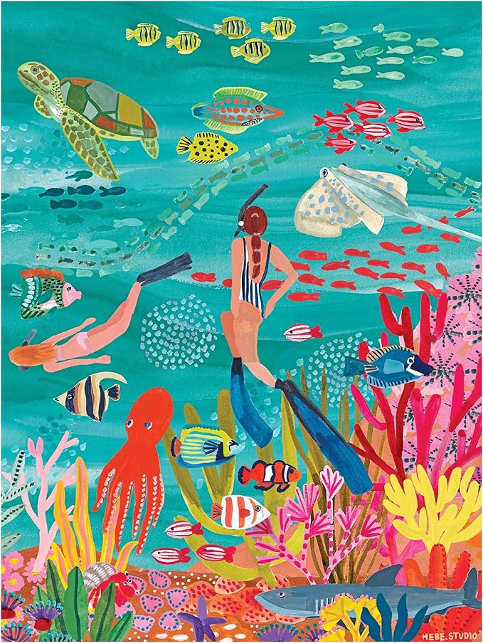 RoseArt - Hebe Studio - Under The Sea - 300 Piece Jigsaw Puzzle, Tropical Snorkel Scene Puzzle for Adults