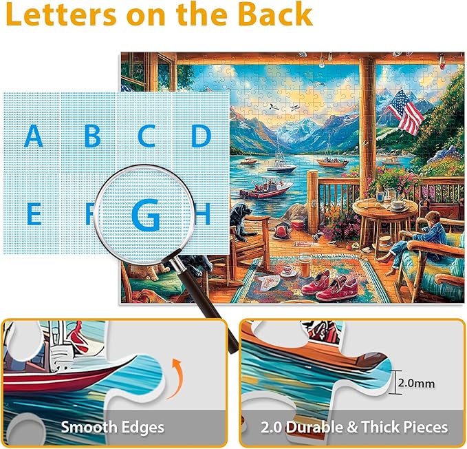 Puzzles for Adults 500 Pieces, Jigsaw Puzzles 500 Pieces for Adult Dog Landscape Jigsaw Puzzle Adult Recycled Cardboard Puzzle Game Family Activity Nights Birthday Gift Seniors 20.5x15inch