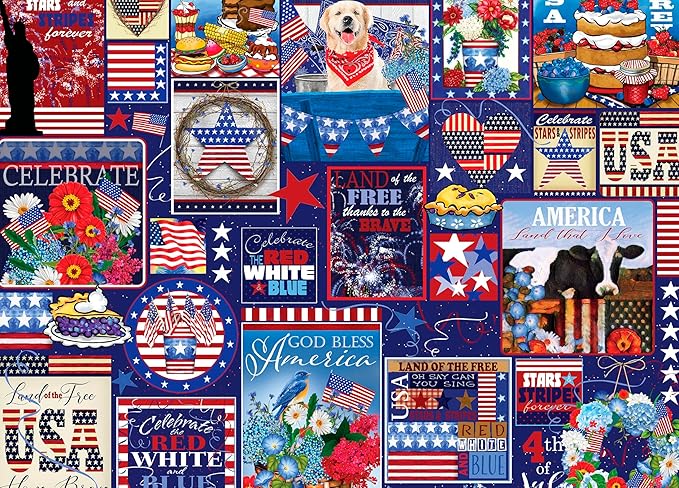 Ceaco - Tracy Flickinger - Patriotic Collage - 1000 Piece Jigsaw Puzzle