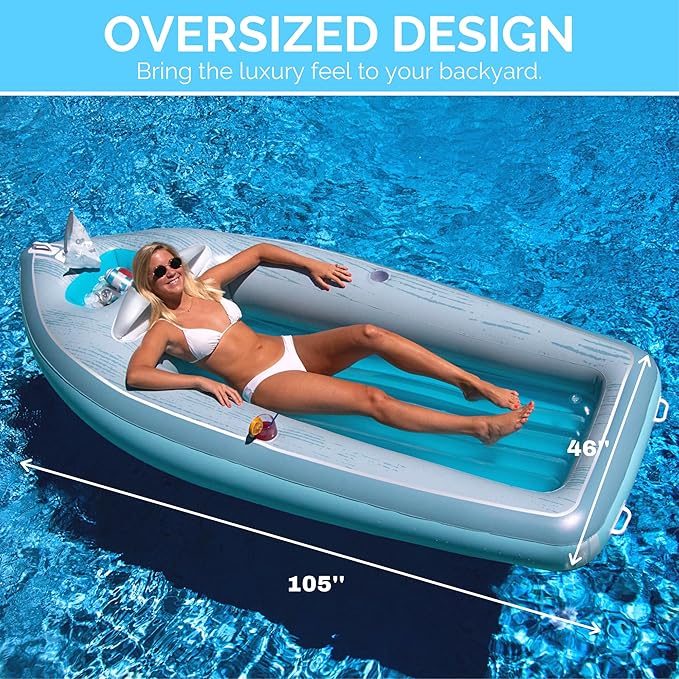 SWIMLINE Inflatable Swimming Pool Float Lounger Raft Mattress, Fun Mat, Classic Cruiser, Blue