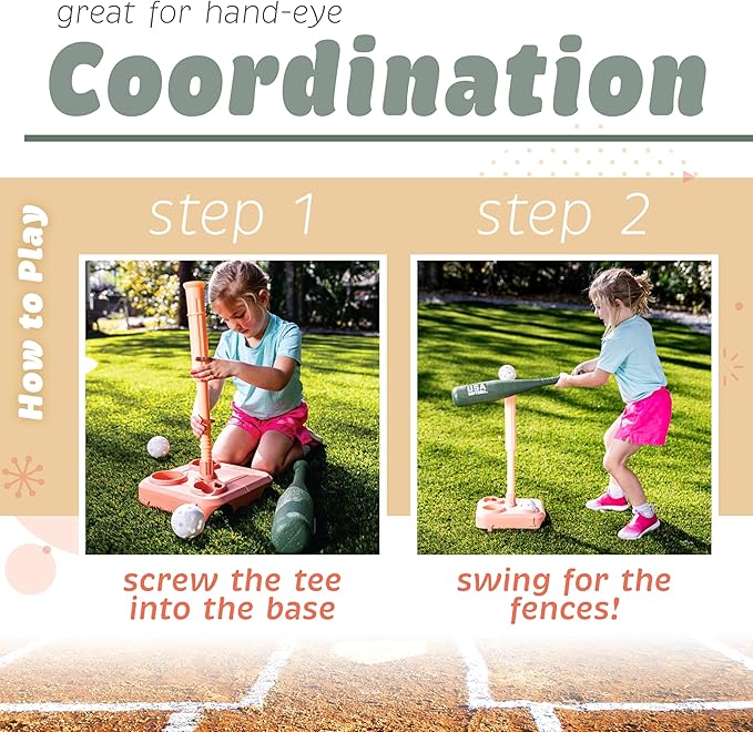 Franklin Sports USA Softball Kids Softball Batting Tee Set - Jumbo Plastic Softball Bat, Ball + Tee - Adjustable + Portable for Youth + Toddlers - Fold Away