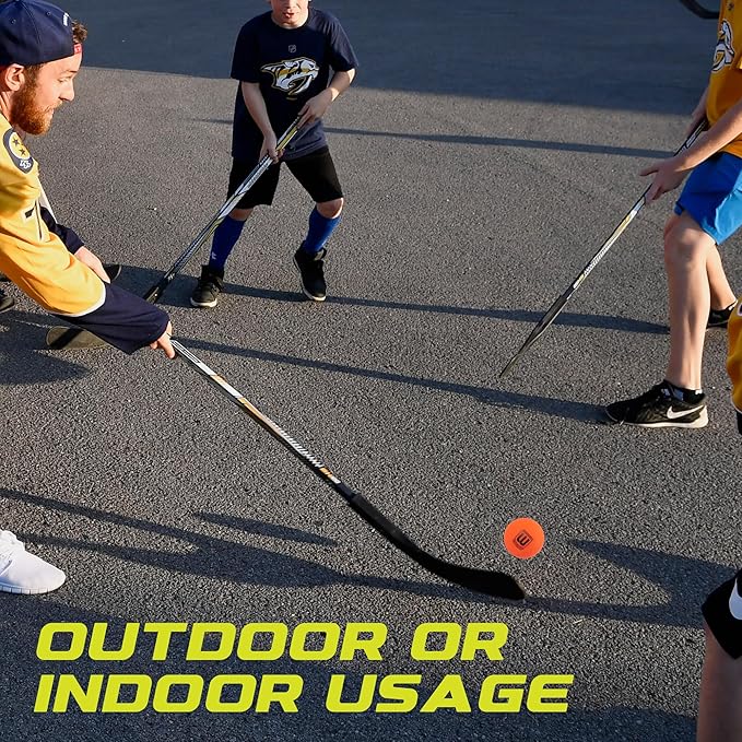 Winnwell Sports Street Hockey Balls - Indoor & Outdoor Balls with Storage Bag - Ideal for Road & Street Hockey Games 65mm & 50 Gram Weight