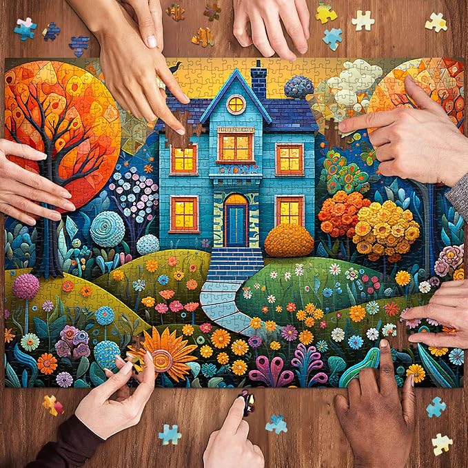 Jigsaw Puzzles for Adults 1000 Pieces, Interlock Perfectly No Dust, Impossible Difficult Hard Fun 1000 Piece Jigsaw Puzzles for Adults-1:1 Poster-Beautiful Homes