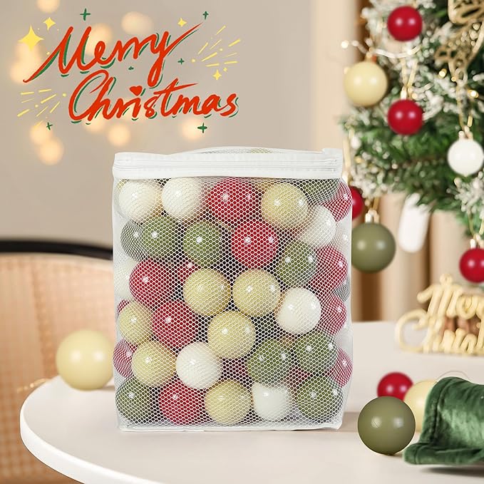 GOGOSO Ball Pit Balls for Toddler, Baby Plastic Playballs Kids Soft Pastel Pelotas Non-Toxic BPA-Free,Christmas Colors,100 Balls