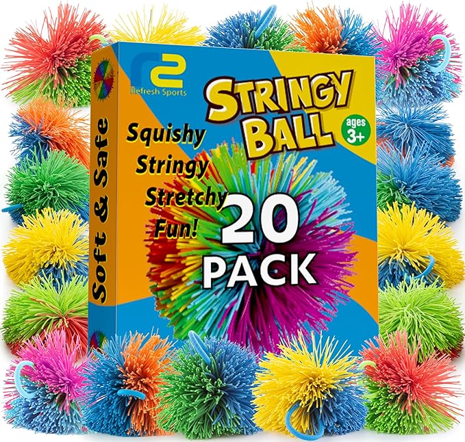 Stringy Balls & Fidget Toys 20 Pack - Fun Easter Gifts for Kids Classroom School - Toddler Birthday Gifts for Boys & Girls - Sensory Easter Party Favors 3 4 5 6 7 8 + Year Old Gift Idea