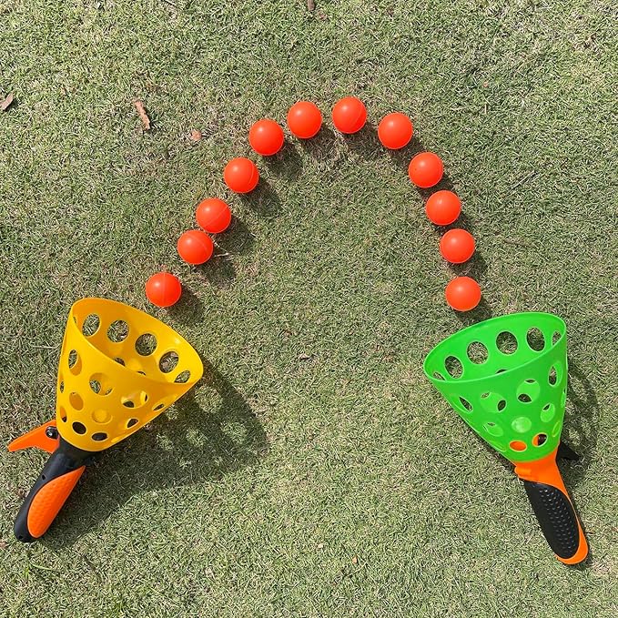 catch ball game for kids, Outdoor Indoor Games, Pop and Catch Ball Family Games with 2 Launcher Baskets and 12 Balls, Summer Beach Yard Sport Birthday Party Gifts Toys Ages 4 5 6 8 12+ Years Old