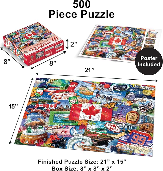 MasterPieces 550 Piece Jigsaw Puzzle for Adults and Family - Greetings from Canada - 18"x24"