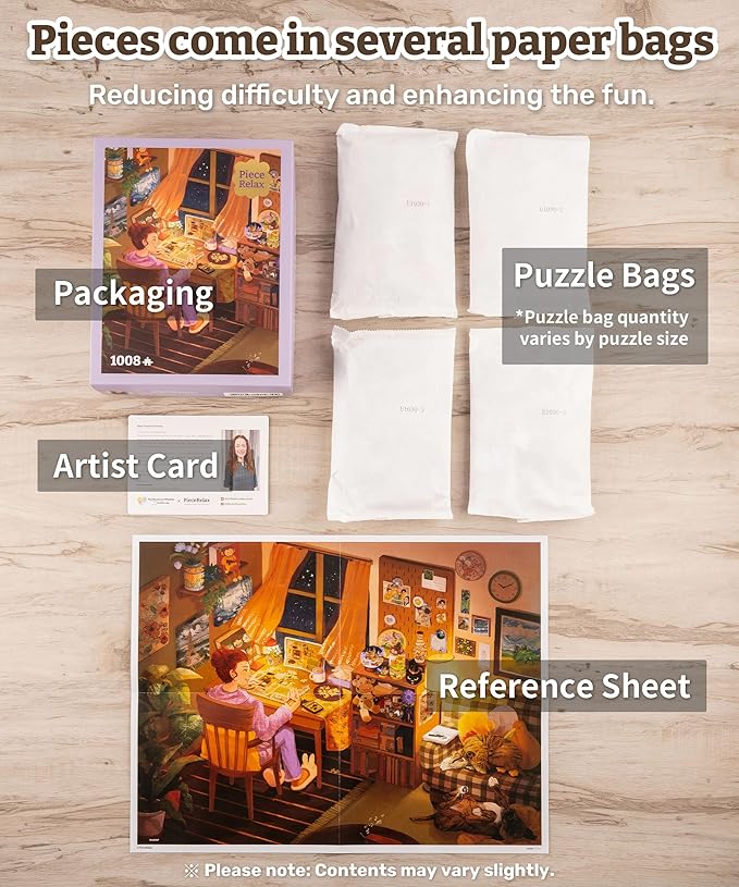 PieceRelax PieceClicks Plastic Jigsaw Puzzle for Adults 1000 Pieces - Jina - A cat in The Rose Garden - 25.2 X 18.9 Inches, Most Satisfying Table Games, No Glue Needed [U1051]