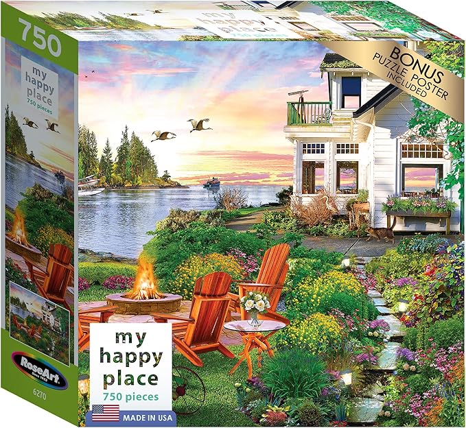 RoseArt - My Happy Place - Harbor House - 750 Piece Jigsaw Puzzle for Adults