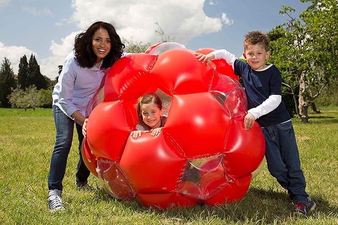 LEXiBOOK, Inflatable Giant Ball, Giant Ball for Outdoor Play, Game Safety, Red/Transparent, PA100US