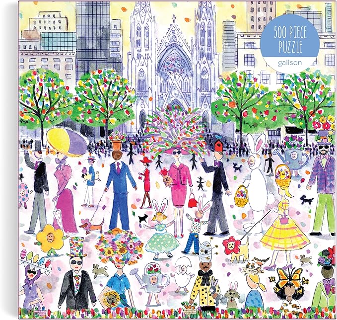 Galison Easter Parade – 500 Piece Michael Storrings Puzzle Featuring The Joy and Energy of A Springtime Easter Parade