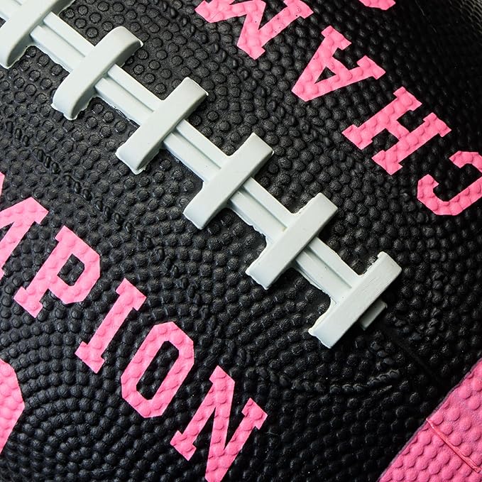 Champion Blitz Football, All-Weather Football, Enhanced Grip, Durable Rubber Cover and Molded Laces, for Outdoor Sports & Training, Includes 6 Ball Pump