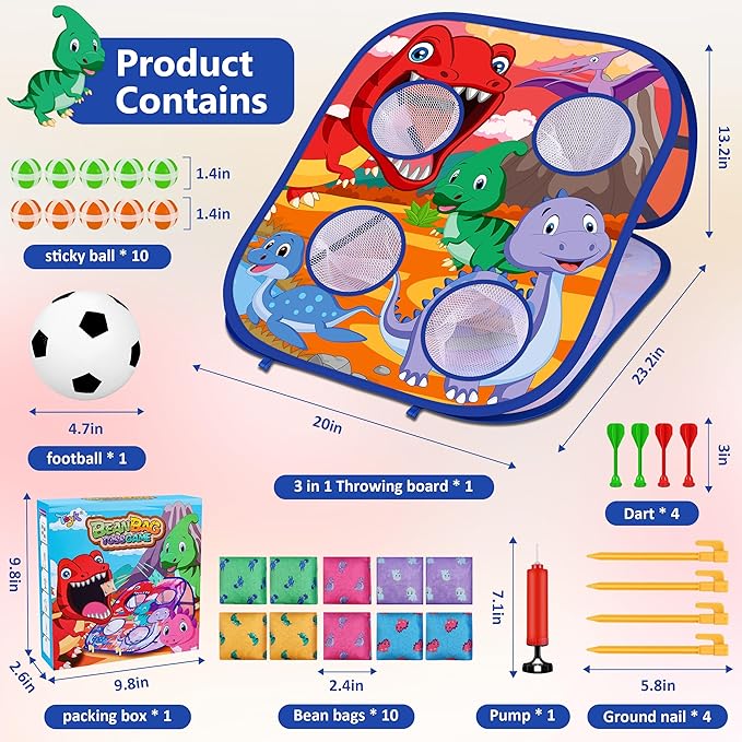 Animal Bean Bag Toss Game Toy Outdoor Toss Game, Family Party Party Supplies for Kids, Gift for Boys Birthday or Christmas for Toddlers Ages 3 4 5 6 Year Old