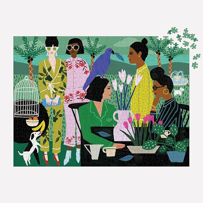 Galison Pajama Mamas Puzzle, 1000 Pieces, 27” x 20” – Difficult Jigsaw Puzzle with Stunning Artwork by Anne Bentley – Thick, Sturdy Pieces, Challenging Family Activity