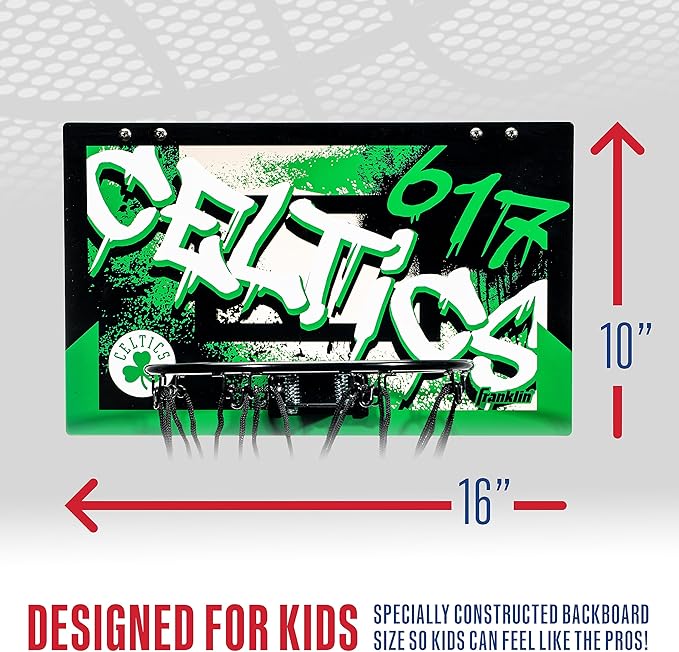 Franklin Sports NBA Team Over the Door Basketball Hoops - Kids Indoor Mini Basketball Hoop + Ball Set - NBA Fan Mini Hoops
