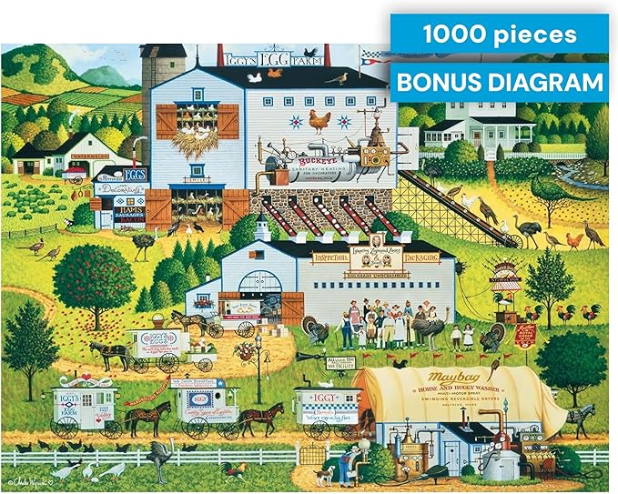 Buffalo Games Silver Select – Charles Wysocki Sunny Side Up - 1000 Piece Jigsaw Puzzle for Adults – Precision-Cut Pieces, Beautiful Artwork, and Hours of Relaxing Fun