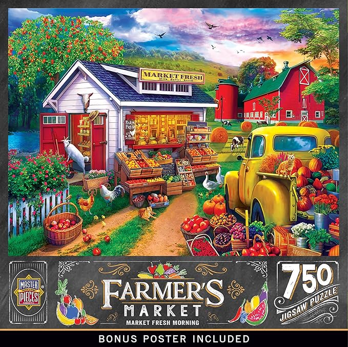 Masterpieces Market Fresh Morning Jigsaw Puzzle - 750 Pieces, Non-Glare Finish - Adult