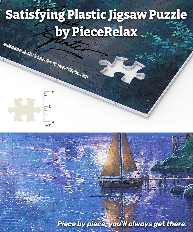 PieceRelax PieceClicks Plastic Jigsaw Puzzle for Adults 1000 Pieces - Abraham Hunter - Light of Peace - 25.2 X 18.9 Inches, Most Satisfying Table Games, No Glue Needed [U1042]