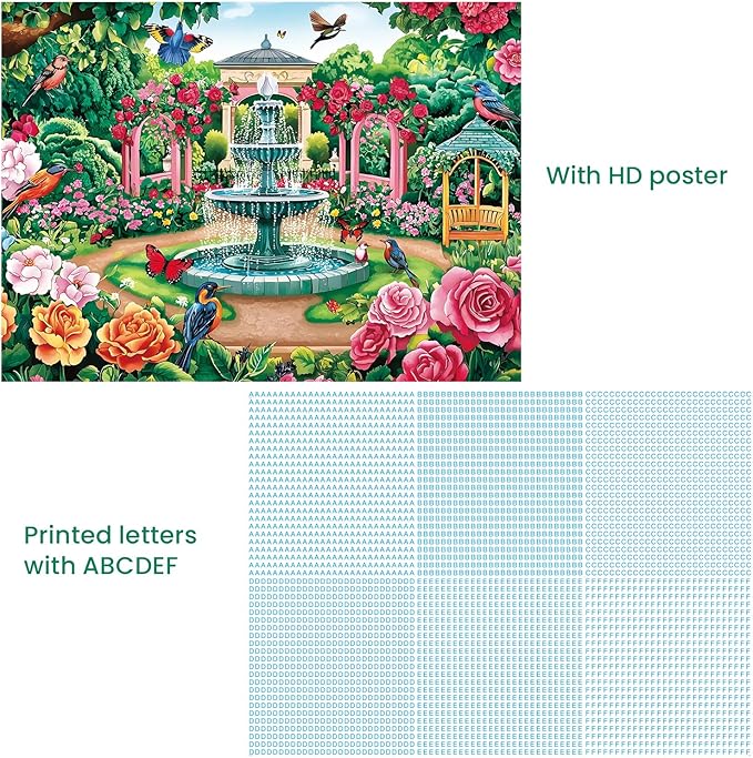 300 Piece Puzzle for Adults,Enchanting Garden Puzzle for Adults Kids Elderly,Large Piece Flower Bird Puzzles for Kids Age 8-10 10-12,Challenging Animals Jigsaw Puzzle,Family Game Great Gift 20.5x15in