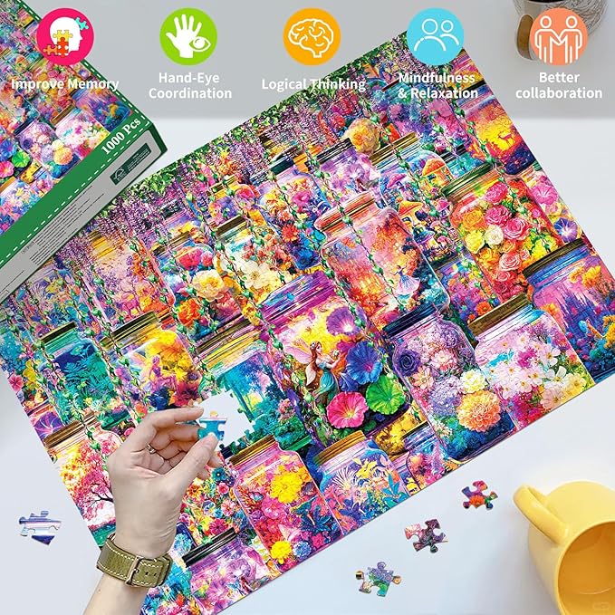 HUADADA Puzzles for Adults 1000 Pieces,Challenging Game Toys, Puzzles 1000 Pieces,Impossible Puzzle, Family Decoration Puzzle 1000-Fantasy in a Bottle