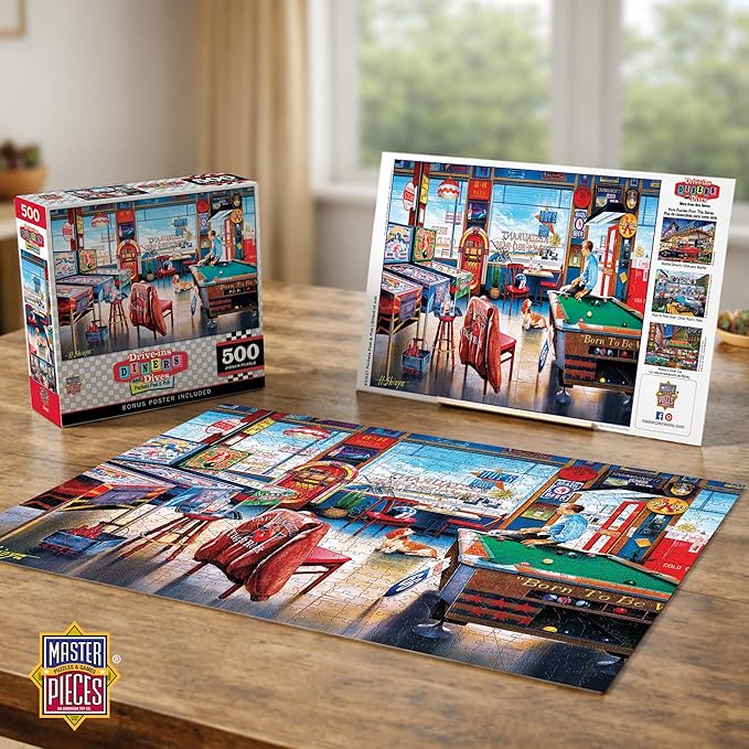 Masterpieces 550 Piece Jigsaw Puzzle For Adults and Family - Pockets Pool & Pub - 18"x24"