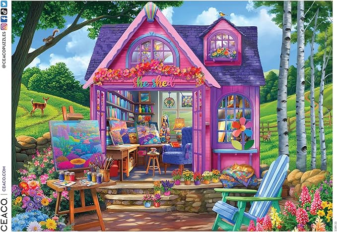 Ceaco - 500 Piece Jigsaw Puzzle - : She Shed Studio (Chris Bigelow)