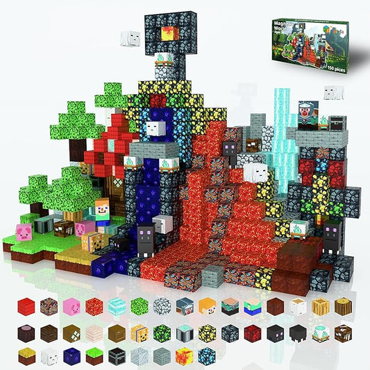150PCS Magnetic Building Blocks for Kids – 0.8in Strong Magnet Tiles Set, Safe STEM Learning Toys for Toddlers & Kids Ages 3+, Creative Construction Blocks for Boys & Girls