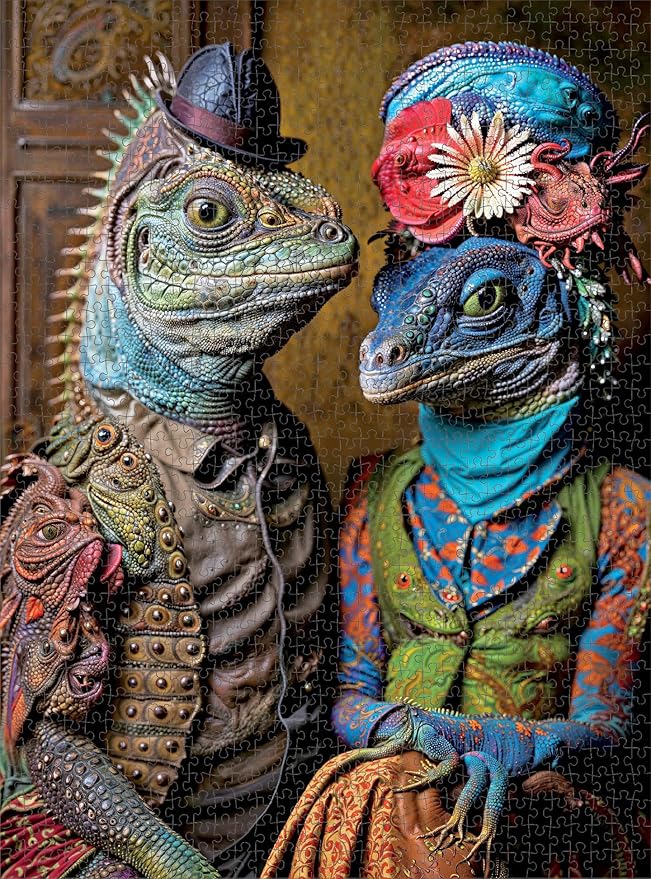 Cross & Glory - Meet The Aliens: Kael and Narae - 1000 Piece Jigsaw Puzzle | Intergalactic Love Story | Vibrant Alien Puzzles with Satin Finish