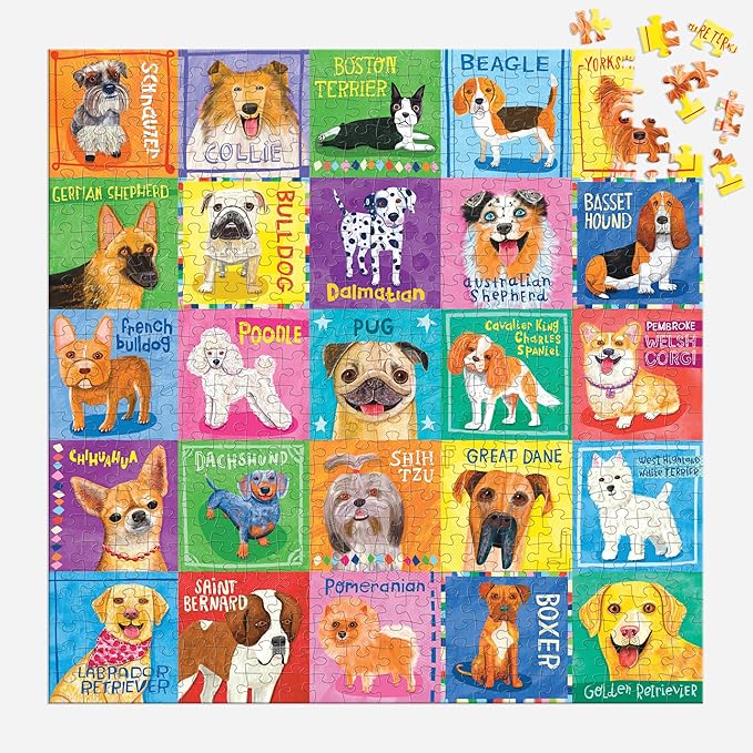 Mudpuppy Pawsome Portraits! – 500 Piece Family Jigsaw Puzzle with Colorful and Fun Illustrations of A Variety of Dogs for Children Ages 8 and Up