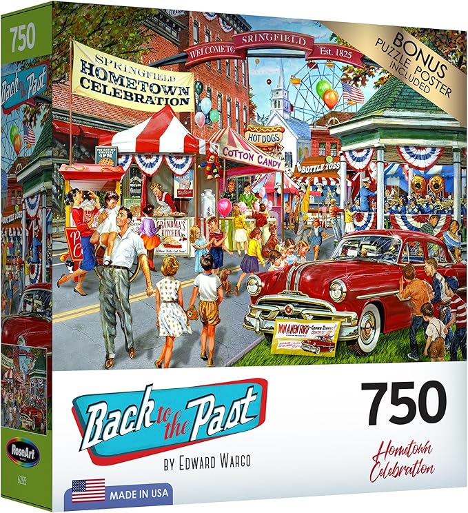 RoseArt - Back to The Past - Hometown Celebration - 750 Piece Jigsaw Puzzle for Adults