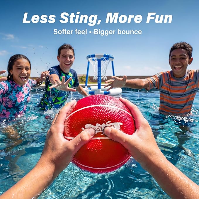 GoSports Swimming Pool Basketballs 3 Pack - Red or Blue - Great for Floating Water Basketball Hoops