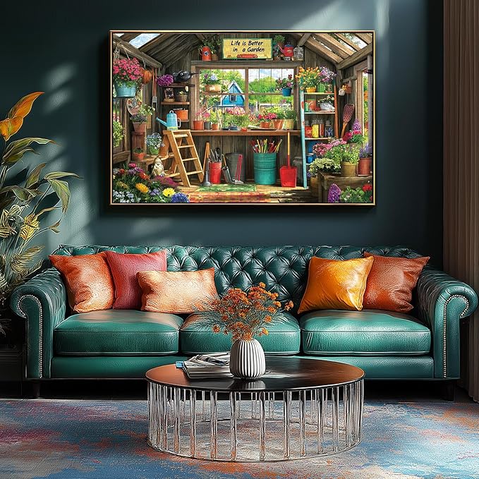 Puzzles for Adults 1000 Pieces, Charming Potting Shed - Garden Shed Jigsaw Puzzle for Family Decoration, Gifts, Party Game, Finished Size 27.5" x 19.7"