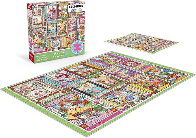 Ceaco - EZ2Hold - Tracy Flickinger - Garden Fairies - 500 Piece Jigsaw Puzzle for Adults - Challenging Puzzle Perfect for Game Nights - Finished Size is 26 x 19