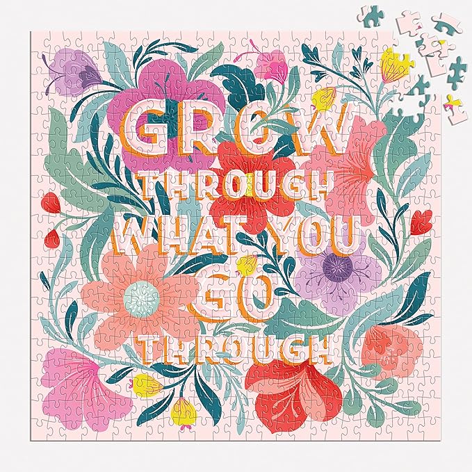 Galison Grow Through What You Go Through 500 Piece Puzzle from Galison - Fun and Unique 500 Piece Puzzle, Featuring The Artwork of Gia Graham, Thick and Sturdy Pieces, Great Gift Idea