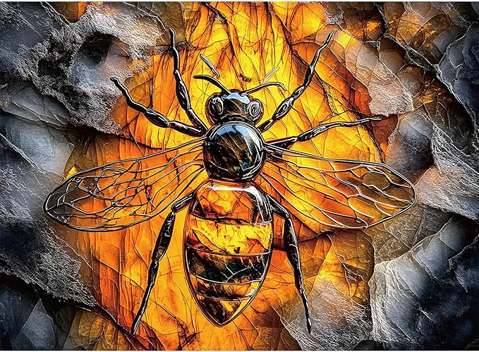 500 Piece Puzzles for Adults, Bee Jigsaw Puzzles 500 Pieces - Golden Buzz, Impossible Puzzle for Home Decor for Wall Decor, Finished Size 20.47 * 14.96”, with 1:1 Poster, Letter on The Back