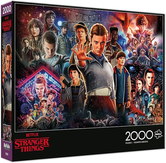Buffalo Games – Stranger Things Collage - 2000 Piece Jigsaw Puzzle for Adults - Colorful Puzzles for Adults – Precision-Cut Pieces, Beautiful Artwork, and Hours of Relaxing Fun