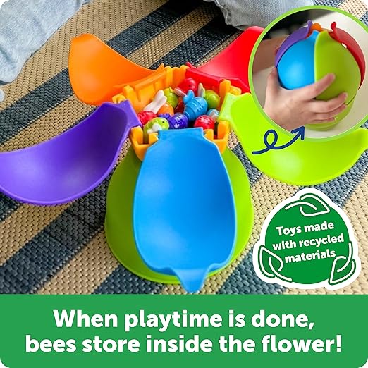 Learning Resources Blooming Balance Bees Fine Motor Sorting Set - Preschool Learning Activities, Fine Motor Games, Color Sorting Toys for Toddlers 3-5, Matching and Counting Toys for Toddlers