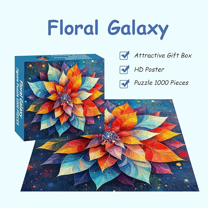 Puzzles for Adults 1000 Piece, Round Mandala Jigsaw Puzzles 1000 Pieces, Impossible Puzzle for Home Decor, Finished Size 23.98 * 23.98", with 1:1 Poster, Letter on The Back