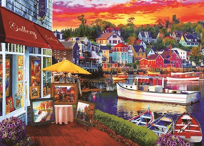 Puzzle for Adults 1000 Pieces,Sunset Harbor Ton Puzzle, Challening Impossible Difficult Hard Fun 1000 Pieces Jigsaw Puzzles for Adults