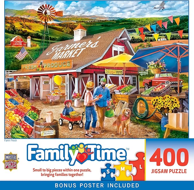 MasterPieces 400 Piece Jigsaw Puzzle for Adults, Family, Or Youth - Farm Fresh - 18" x 24"