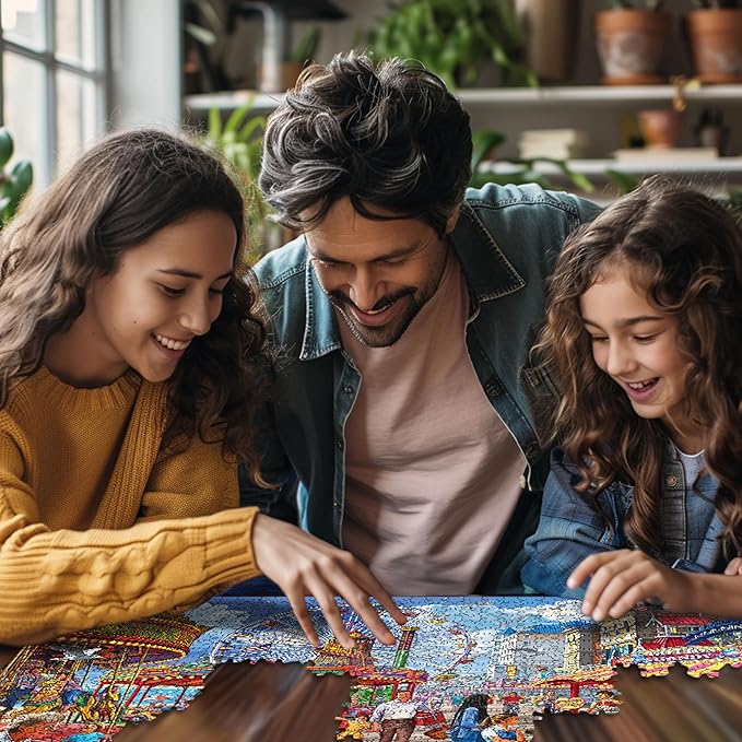 White Mountain 1000 Piece Jigsaw Puzzle Classic Summer Carnival Fair Puzzles with Large Pieces for Adults and Family 24"x30" - Boardwalk