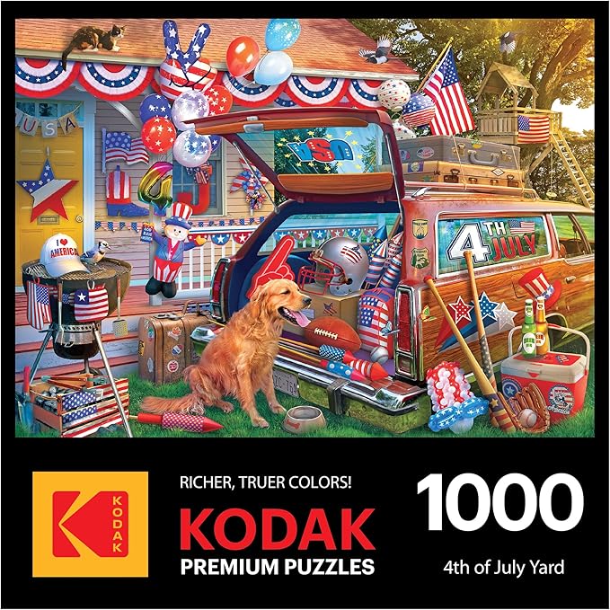 RoseArt - Kodak Premium - 4th of July Yard - 1000 Piece Jigsaw Puzzle for Adults - Patriotic Summer Fun