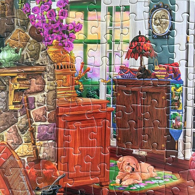 500 Piece Puzzles for Adults - Cottage Puzzle Licensed by Joseph Burgess - Cozy Sanctuary - Enjoy Your Peace