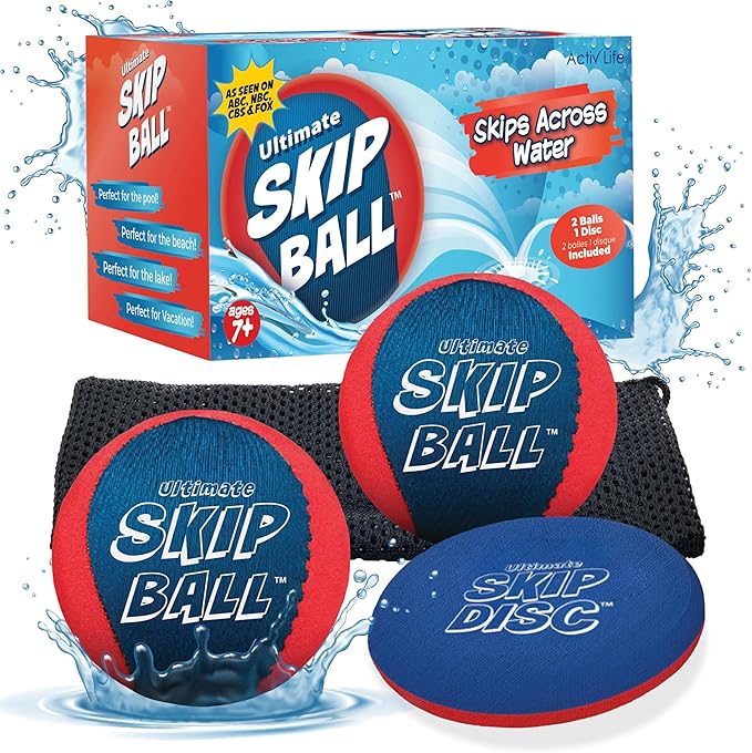 Activ Life The Ultimate Water Skip Balls, Water Bouncing Ball for Swimming Pool, Beach Toys for Friends, Family, Kids and Adults